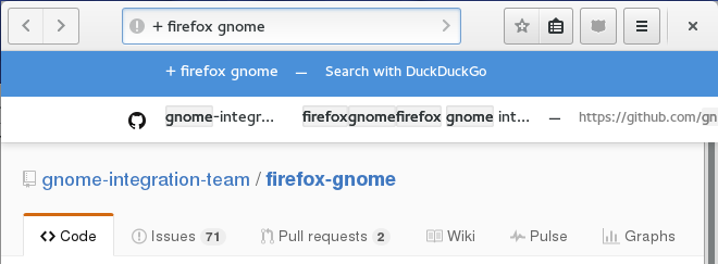 Firefox 48.0 Gnome integration address bar bug